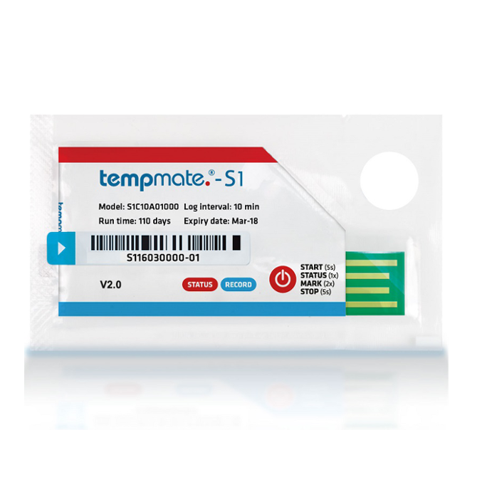 tempmate.®-S1 V2.0 usage unique temp. Data Log