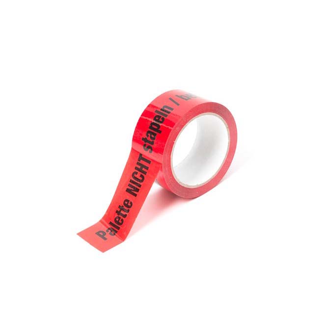 PP-Klebeband 50mm 66lfm rot "Palette NICHT stapeln" PP-Klebeband 50mm 66lfm rot "Palette NICHT stapeln"