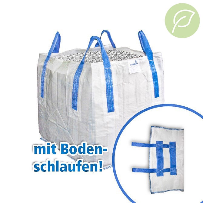 Big Bag Stein 90x90x90cm mit Bodenschlaufen -recycled PP-