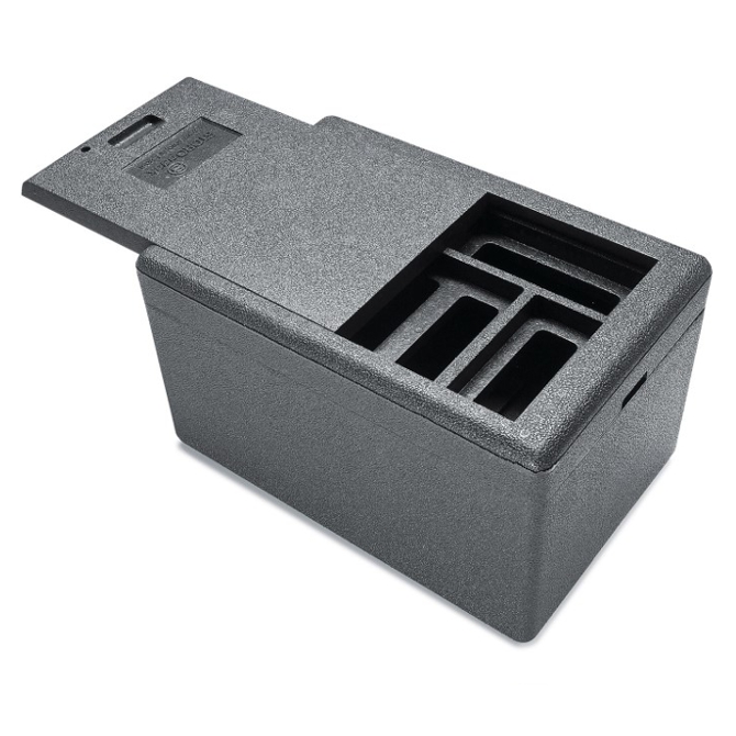 Boîte isolante réutilisable en EPP, 33,0 L, version accu avec logo