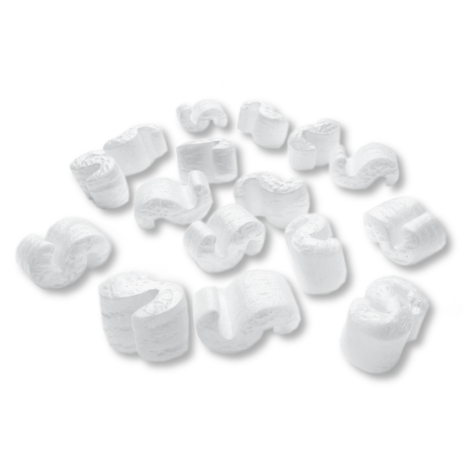 Verpackungschips Pelaspan® white im Sack á 0,25 cbm Verpackungschips Pelaspan® white im Sack á 0,25 cbm