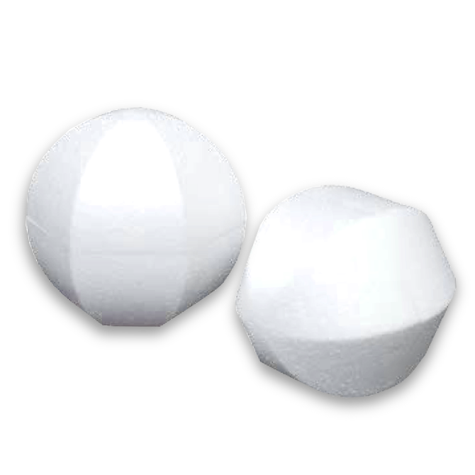 Boule de polystyrène hexagonale 100mm 23g/l blanc