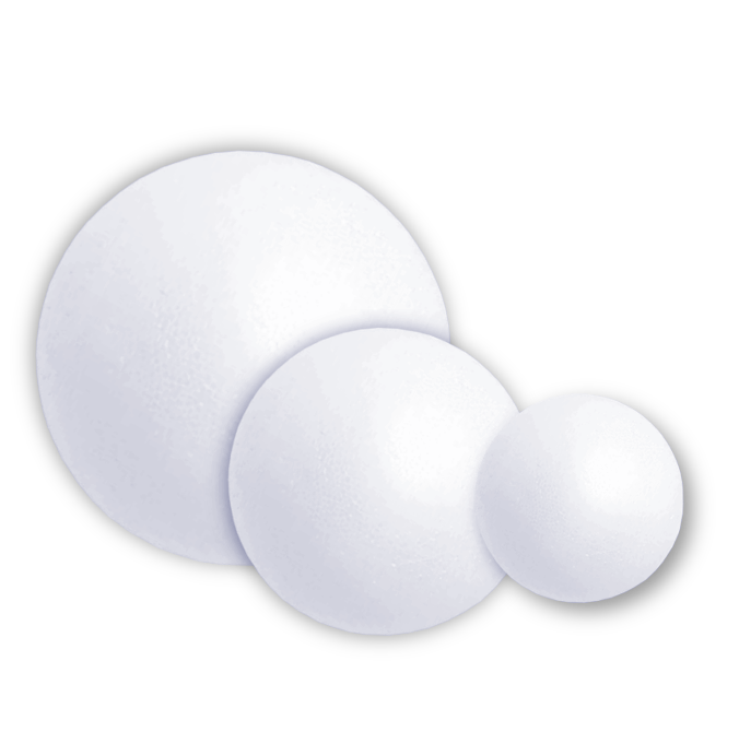 Boules de polystyrène 70mm blanc